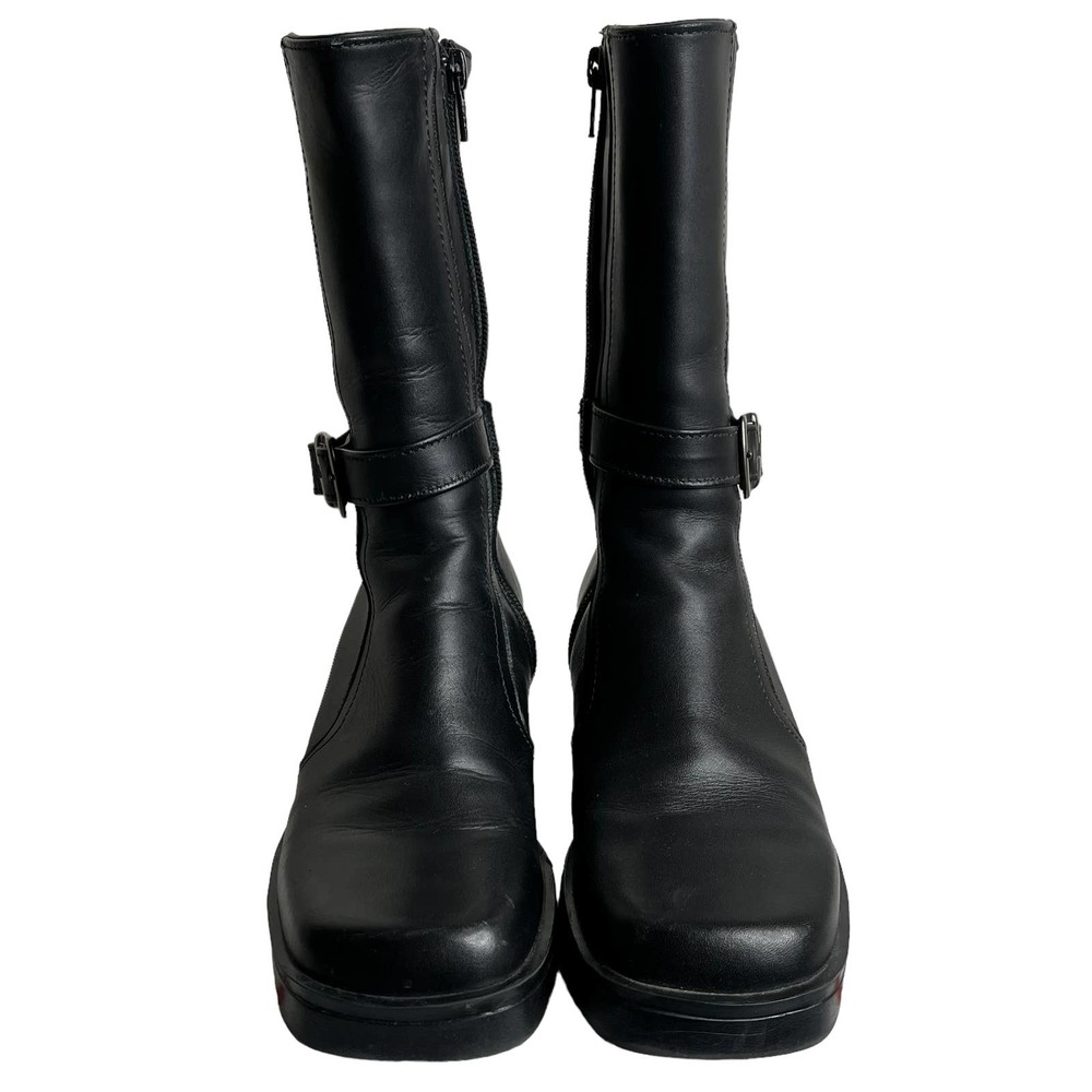 NWOT LL Bean Short Black Leather Boots Womens Size 5.5 Med - Picture 6 of 9